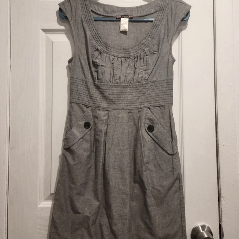 Grey Short Sleeved Dress - Trixxi